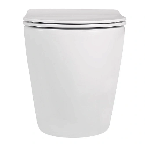 Унитаз приставной ABBER Bequem AC1111 белый, безободковый с крышкой микролифт Унитаз приставной ABBER Bequem AC1111 белый, безободковый с крышкой микролифт