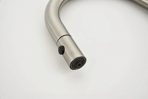 Смеситель для кухни AQUAme Cucina AQM9905BN с выдвижным изливом, с подключением к фильтру с питьевой водой, никель шлифованный Смеситель для кухни AQUAme Cucina AQM9905BN с выдвижным изливом, с подключением к фильтру с питьевой водой, никель шлифованный