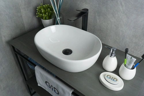 Раковина Gid N9026b 51113 накладная белая 48x35x13.5 Раковина Gid N9026b 51113 накладная белая 48x35x13.5