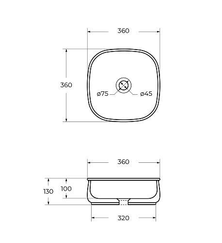 Раковина CEZARES CZR-6604 накладная Раковина CEZARES CZR-6604 накладная