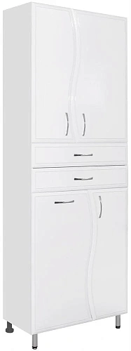 Шкаф-пенал Style Line Волна 70 ЛС-000010050 2 ящика, с бельевой корзиной, белый Шкаф-пенал Style Line Волна 70 ЛС-000010050 2 ящика, с бельевой корзиной, белый