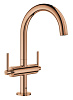 Картинка анонса товара «смеситель для раковины grohe atrio new двухвентильный на 1 отверстие, рукоятки-рычаги, размер l, теп 21022da3»