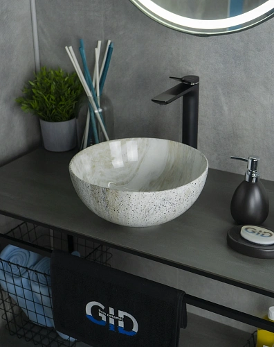 Раковина Gid Mnc487 54435 накладная под камень глянцевая 32x32x14 Раковина Gid Mnc487 54435 накладная под камень глянцевая 32x32x14
