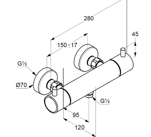 Смеситель для душа Kludi BOZZ 35203N538 с термостатом брашированный никель Смеситель для душа Kludi BOZZ 35203N538 с термостатом брашированный никель