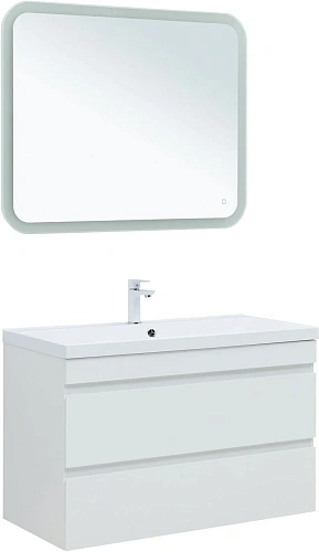 Тумба под раковину Aquanet Нота New 100 белый глянец 00335420 подвесная Тумба под раковину Aquanet Нота New 100 белый глянец 00335420 подвесная
