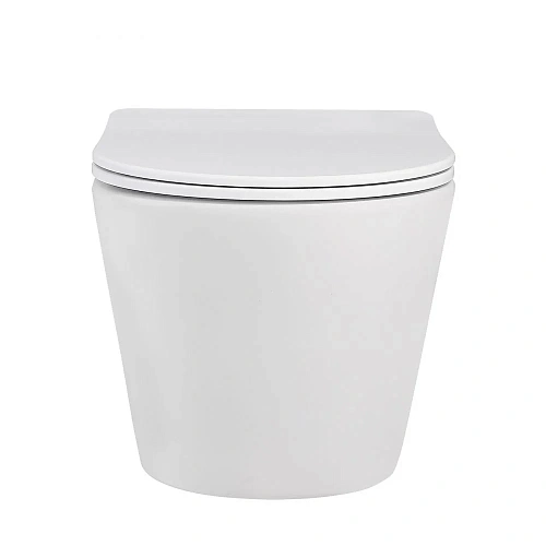 Унитаз подвесной ABBER Bequem AC1102MW белый матовый, безободковый с крышкой микролифт Унитаз подвесной ABBER Bequem AC1102MW белый матовый, безободковый с крышкой микролифт