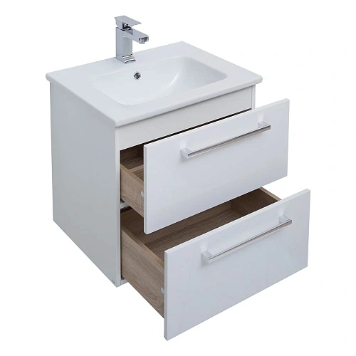 Тумба под раковину DREJA GIO, 60 см, подвесная, 2 ящика, белый глянец 77.0101W Тумба под раковину DREJA GIO, 60 см, подвесная, 2 ящика, белый глянец 77.0101W