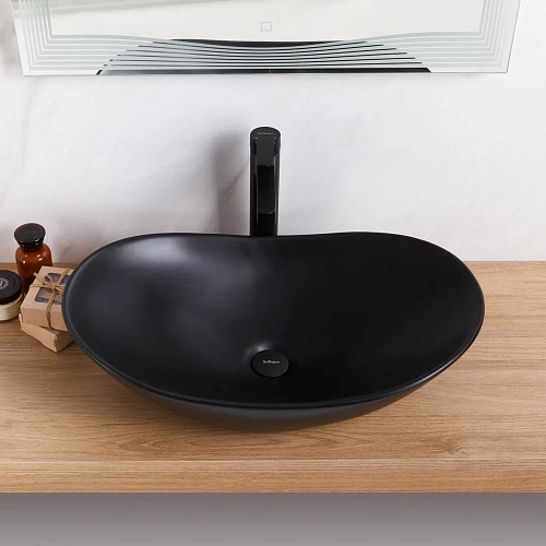 Раковина BelBagno BB1404-H301 605x370x150 черная матовая Раковина BelBagno BB1404-H301 605x370x150 черная матовая