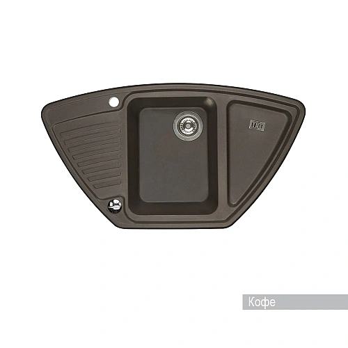Кухонная мойка Aquaton Лория 1A715032LR280 из литого мрамора, угловая, кофе Кухонная мойка Aquaton Лория 1A715032LR280 из литого мрамора, угловая, кофе