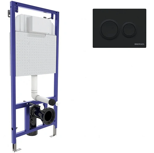 Инсталляция для унитаза BERGES NOVUM кнопка O5 Soft Touch черная 040265 Инсталляция для унитаза BERGES NOVUM кнопка O5 Soft Touch черная 040265