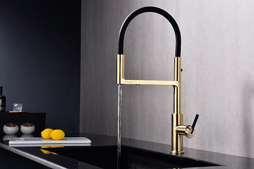 Смеситель для кухни Paulmark TORNADO светлое золото To213402-LG Смеситель для кухни Paulmark TORNADO светлое золото To213402-LG