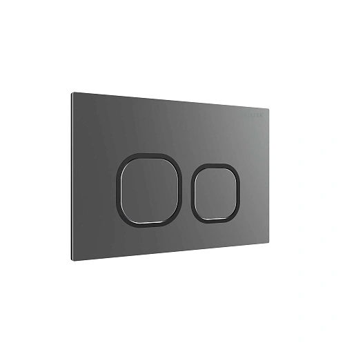 Клавиша смыва Aquatek KDI-0000060 BC-1 оружейная сталь матовая ободок хром Клавиша смыва Aquatek KDI-0000060 BC-1 оружейная сталь матовая ободок хром