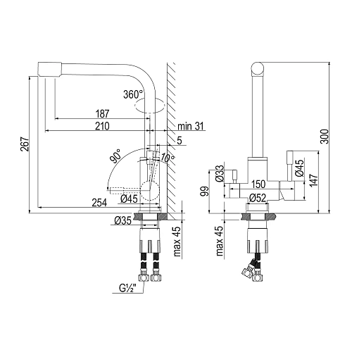Смеситель для кухни Lemark Expert LM5061BL с подключением к фильтру, черный матовый Смеситель для кухни Lemark Expert LM5061BL с подключением к фильтру, черный матовый