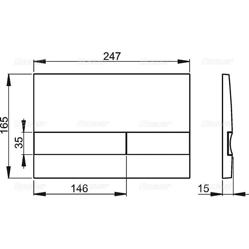 Кнопка управления AlcaPlast золотая M1745 Кнопка управления AlcaPlast золотая M1745