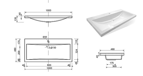 Раковина Эстет Monaco 100 silk ФР-00014948 1000х480 накладная Раковина Эстет Monaco 100 silk ФР-00014948 1000х480 накладная