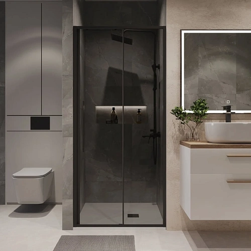 Душевая дверь Niagara Nova NG-85-11TB (110x195) черный матовый, стекло тонированное Душевая дверь Niagara Nova NG-85-11TB (110x195) черный матовый, стекло тонированное