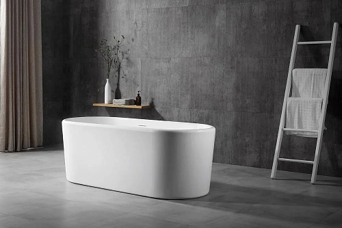 Ванна отдельностоящая ABBER AB9272-1.6 160x70 универсальная, белая акриловая Ванна отдельностоящая ABBER AB9272-1.6 160x70 универсальная, белая акриловая