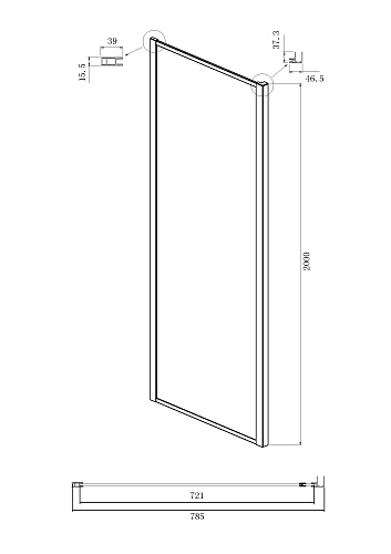 Боковая стенка Ambassador Elysium 80KX (800x2000) Боковая стенка Ambassador Elysium 80KX (800x2000)
