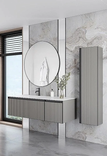 Тумба под раковину Armadi Art QUATRO 2 140см (100+40) рифл LUNA FUGA профиль ANTHRACITE 790-M2-140-L-RIB-A Тумба под раковину Armadi Art QUATRO 2 140см (100+40) рифл LUNA FUGA профиль ANTHRACITE 790-M2-140-L-RIB-A