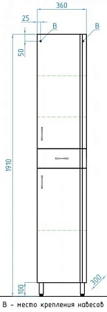 Шкаф-пенал Style Line Эко Стандарт 36 ЛС-00000112 Шкаф-пенал Style Line Эко Стандарт 36 ЛС-00000112