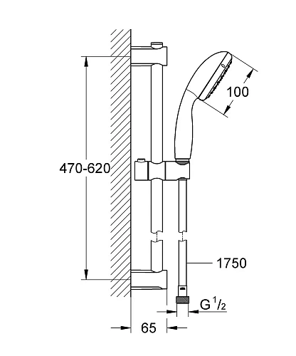 Душевой гарнитур GROHE QuickFix Vitalio Start I 600 мм (27942000) Душевой гарнитур GROHE QuickFix Vitalio Start I 600 мм (27942000)