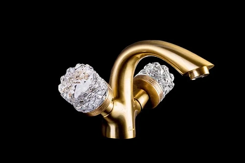 Смеситель для раковины Boheme CRYSTAL бронза (двуручковый) 311-CRST Смеситель для раковины Boheme CRYSTAL бронза (двуручковый) 311-CRST