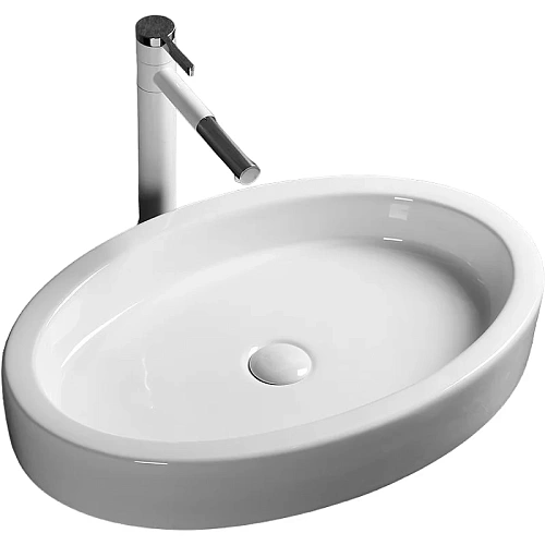 Раковина Ceruttispa CR7045 630х415х100 накладная, белая, овальная Раковина Ceruttispa CR7045 630х415х100 накладная, белая, овальная