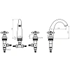 Смеситель для раковины Boheme MEDICI Presente 317-SW на 3 отверстия swarovski Смеситель для раковины Boheme MEDICI Presente 317-SW на 3 отверстия swarovski