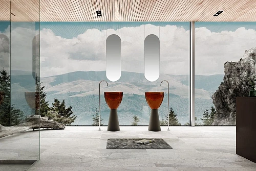 Раковина ABBER Kristall AT2703Black-Opal отдельностоящая, прозрачная, черный/коричневый Раковина ABBER Kristall AT2703Black-Opal отдельностоящая, прозрачная, черный/коричневый