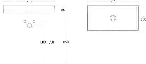 Раковина STWORKI 75 3075-112-KL антрацит 575175 Раковина STWORKI 75 3075-112-KL антрацит 575175