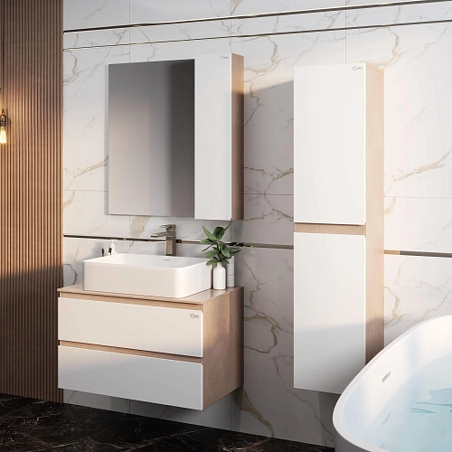 Тумба под раковину Onika Алеста 80 см 108054 подвесная, белая/камень светлый (для Олимпия 56) Тумба под раковину Onika Алеста 80 см 108054 подвесная, белая/камень светлый (для Олимпия 56)