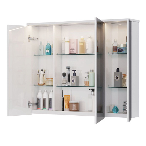 Зеркальный шкаф Lemark ZENON 100х80 с козырьком-подсветкой, с розеткой, белый LM100ZS-Z Зеркальный шкаф Lemark ZENON 100х80 с козырьком-подсветкой, с розеткой, белый LM100ZS-Z