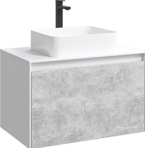 Фасад тумбы под раковину AQWELLA Mobi MOB0708BS, цвет бетон светлый, 80 см Фасад тумбы под раковину AQWELLA Mobi MOB0708BS, цвет бетон светлый, 80 см