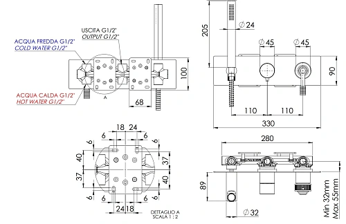 Смеситель для душа Remer Atelier AL97D2 Смеситель для душа Remer Atelier AL97D2