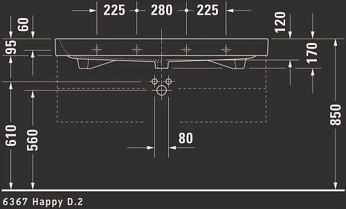Раковина Duravit Happy D.2 2318120027 Раковина Duravit Happy D.2 2318120027