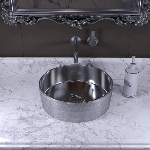 Раковина GROSSMAN Color GR-5020SS (355x355x115) серебро Раковина GROSSMAN Color GR-5020SS (355x355x115) серебро