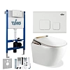 Картинка анонса товара «комплект унитаза timo twc-01+fp-002w+tk-603+te-720 умная электронная крышка биде c подогревом с инсталляцией, клавишей смыва soli»