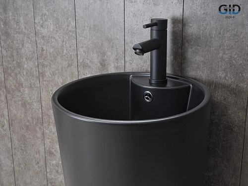 Раковина Gid Nb131bm 81120 напольная черная матовая 40x40x84 Раковина Gid Nb131bm 81120 напольная черная матовая 40x40x84