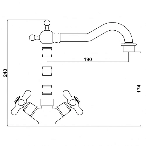 Смеситель для кухни Swedbe Selene 7142 Смеситель для кухни Swedbe Selene 7142
