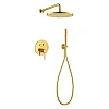 Душевая система CEZARES ECO-DSET-BORO встраиваемая, верхний душ диаметр 25 см, ручной душ со шлангом, штуцером и держателем, брашированное золото
