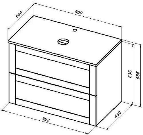 Тумба под раковину Aquanet Терра 90 маренго 00313246 Тумба под раковину Aquanet Терра 90 маренго 00313246