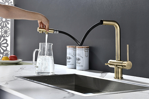 Смеситель для кухни Paulmark SERPENTINE бронза Se213222-BR Смеситель для кухни Paulmark SERPENTINE бронза Se213222-BR