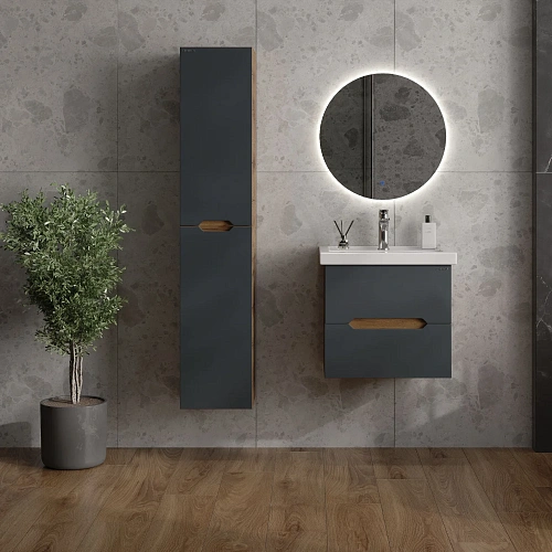 Тумба под раковину Onika Айленд 50 см 105041, подвесная, графит/дуб крафт золотой (для Фостер 50) Тумба под раковину Onika Айленд 50 см 105041, подвесная, графит/дуб крафт золотой (для Фостер 50)