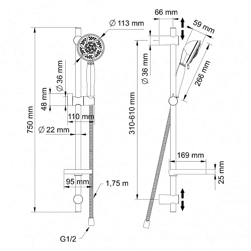 Душевой гарнитур Swedbe Calypso 5078 Душевой гарнитур Swedbe Calypso 5078