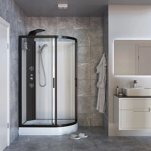 Душевая кабина Taliente с гидромассажем, 120x80x220см левая, профиль черный, прозрозрачное стекло, б TA-128CB(L) Душевая кабина Taliente с гидромассажем, 120x80x220см левая, профиль черный, прозрозрачное стекло, б TA-128CB(L)