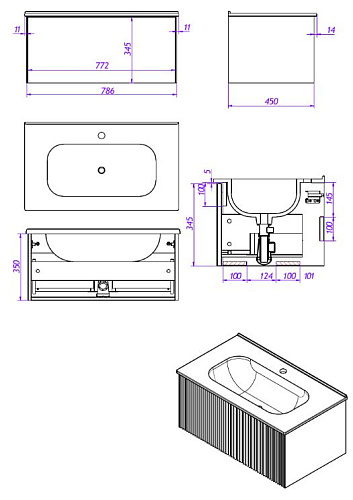 Тумба под раковину La Fenice TERRA Bianco 80 NFNC-01-TER-B-80-3-GG белая матовая с белой столешницей Тумба под раковину La Fenice TERRA Bianco 80 NFNC-01-TER-B-80-3-GG белая матовая с белой столешницей