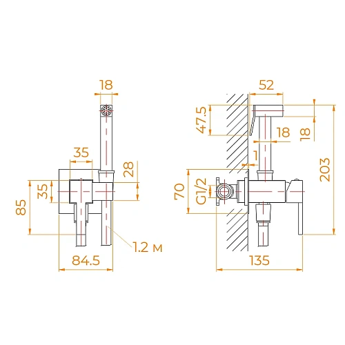 Гигиенический душ RGW Shower Panels SP-212Gb золото brush Гигиенический душ RGW Shower Panels SP-212Gb золото brush