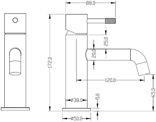 Смеситель для раковины Boheme Uno Matt White 461-MW Смеситель для раковины Boheme Uno Matt White 461-MW