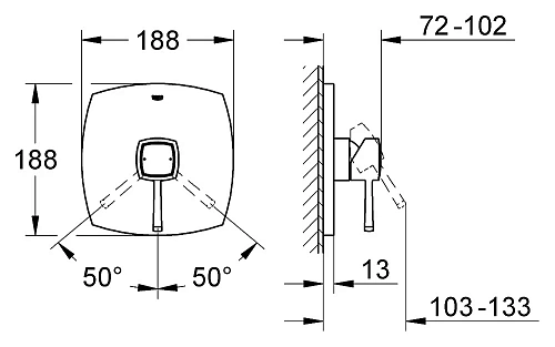 Смеситель для душа Grohe Grandera 19932IG0 Смеситель для душа Grohe Grandera 19932IG0