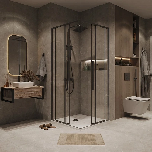 Душевая дверь GROSSMAN Galaxy 1/2.K33.01.11.42.00 (110x195) графит сатин, стекло прозрачное Душевая дверь GROSSMAN Galaxy 1/2.K33.01.11.42.00 (110x195) графит сатин, стекло прозрачное